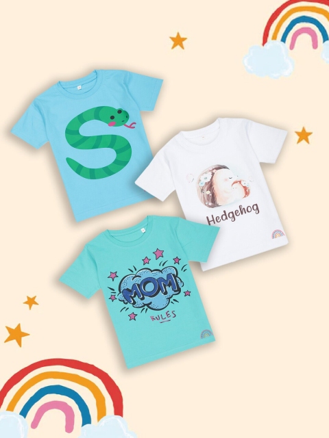 

Tossido Set of 3 Kids Unisex Graphic Printed Pure Cotton T-shirts, Na