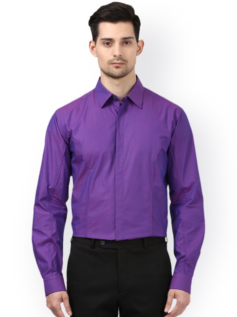 

Park Avenue Men Purple Regular Fit Self Design Formal Shirt