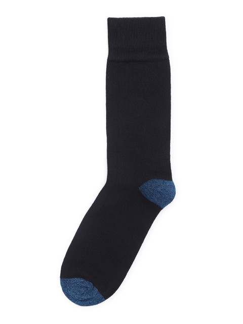 

Marks & Spencer Men Black Solid Calf-Length Socks, Navy blue