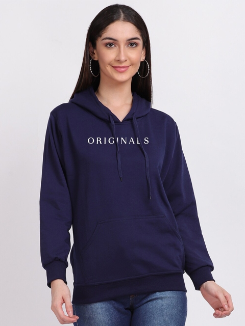 

Mad Over Print Women Blue Hooded Sweatshirt