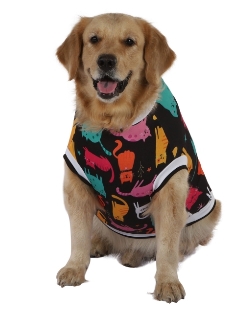 

Pawsindia Black & Red Printed Dog Tshirt
