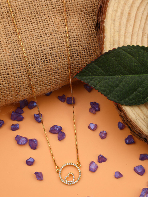 

Vita Bella Women Gold-Plated & White Antique Alloy Chain