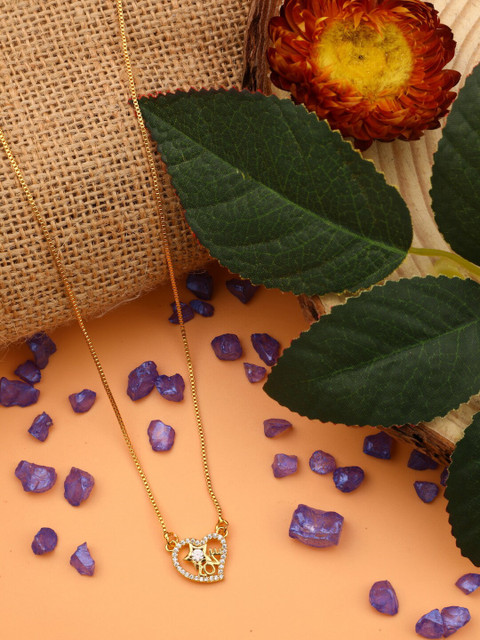 

Vita Bella Women Gold-Toned & White Gold-Plated Antique Chain