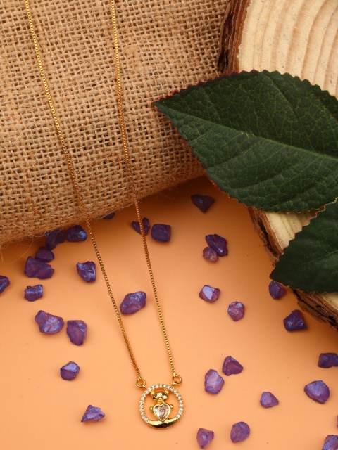 

Vita Bella Women Gold-Toned & White Gold-Plated Antique Chain