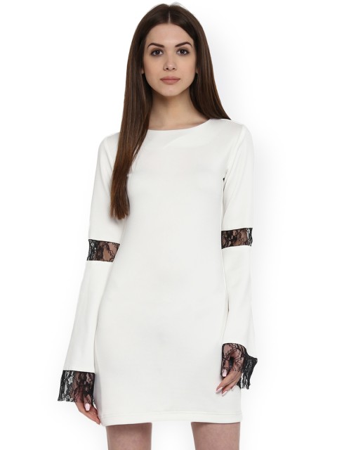 

MIWAY Women Off-White Solid Sheath Dress