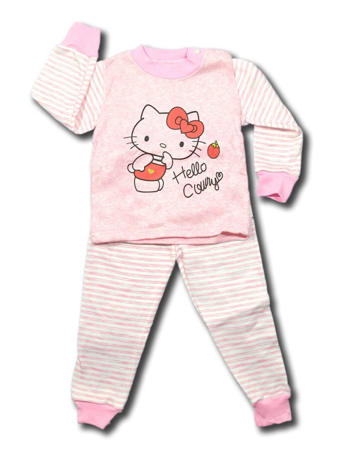 

Moms Home Unisex Kids Pink & White Printed Organic Cotton Top with Pyjamas