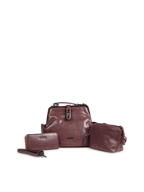 

ODETTE Brown Textured PU Structured Handheld Bag