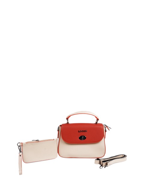 

ODETTE Red PU Structured Handheld Bag with Bow Detail