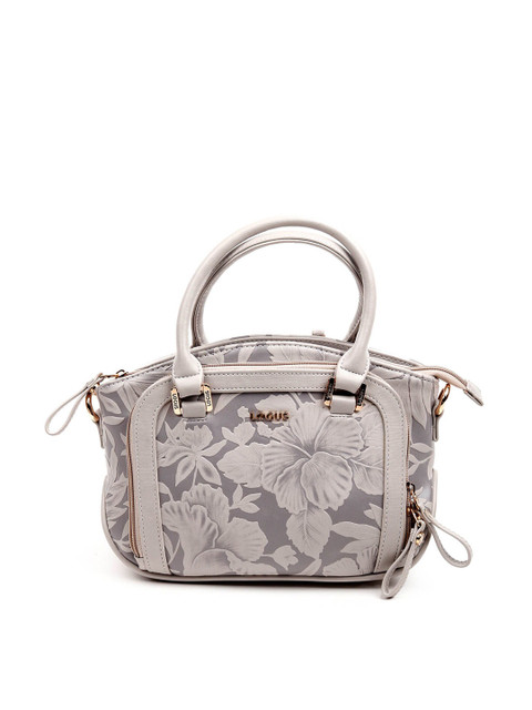 

ODETTE Grey Floral Printed PU Structured Handheld Bag