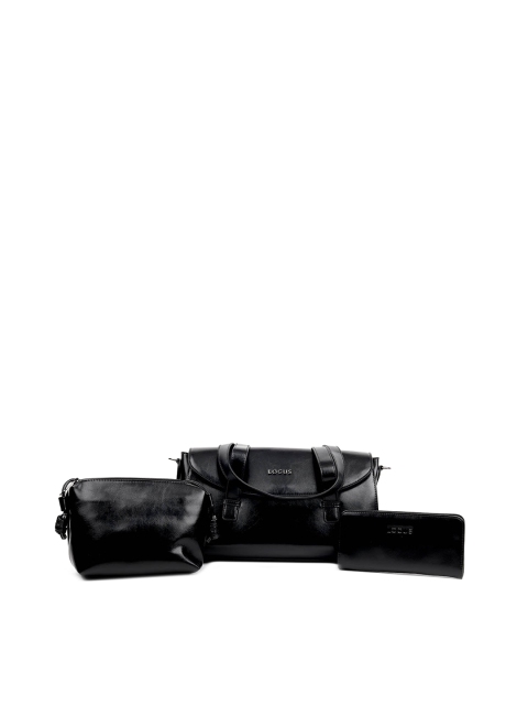 

ODETTE Black PU Oversized Structured Handheld Bag with Tasselled