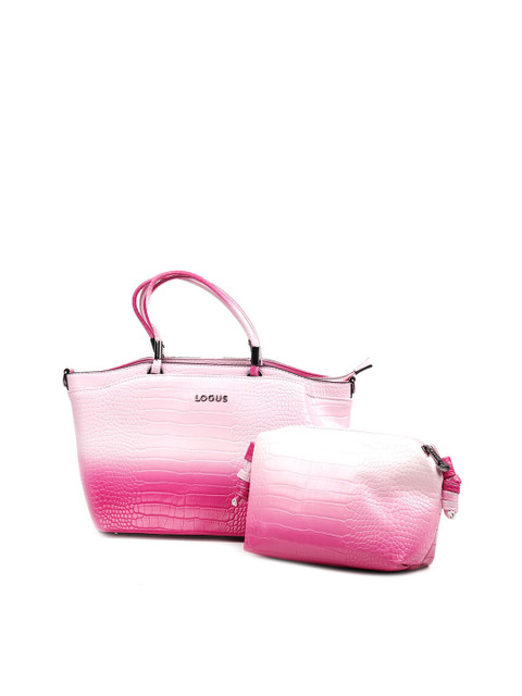 

ODETTE Women Pink PU Oversized Structured Hobo Bag