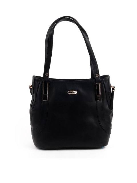

ODETTE Women Black PU Oversized Structured Handbag