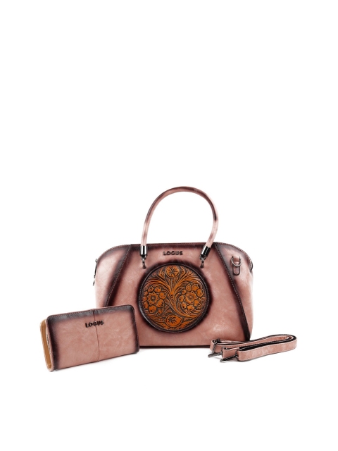 

ODETTE Pink Embellished Structured Handheld Bag