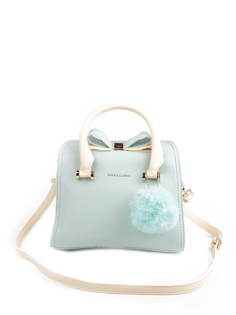 

ODETTE Green Textured PU Structured Tote Bag with Quilted