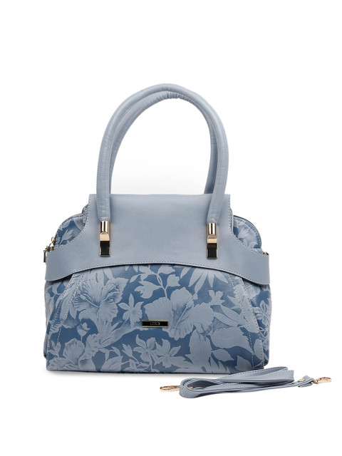 

ODETTE Women Blue Floral Printed PU Bucket Handbag