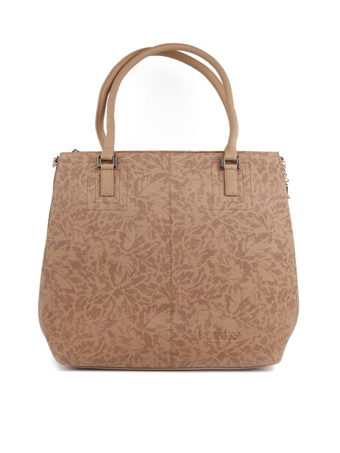 

ODETTE Taupe Striped PU Oversized Structured Tote Bag