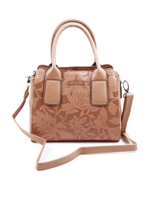 

ODETTE Women Beige Textured PU Structured Handheld Bag