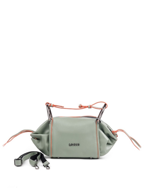 

ODETTE Green PU Structured Shoulder Bag with Fringed