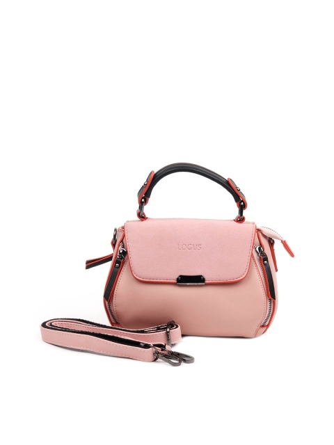 

ODETTE Peach-Coloured PU Structured Handheld Bag