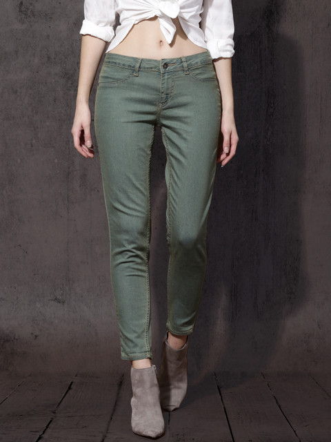 

Roadster Women Green Super Skinny Fit Jeggings