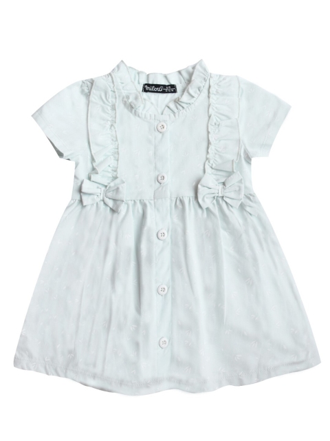 

milou Girls Light Green A-Line Cotton Dress
