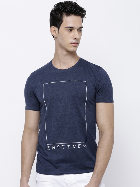

LOCOMOTIVE Men Blue Printed Round Neck T-shirt