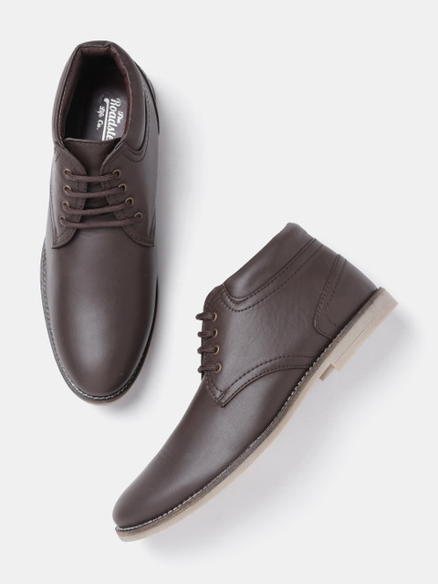

Roadster Men Coffee Brown Solid Mid-Top Derbys