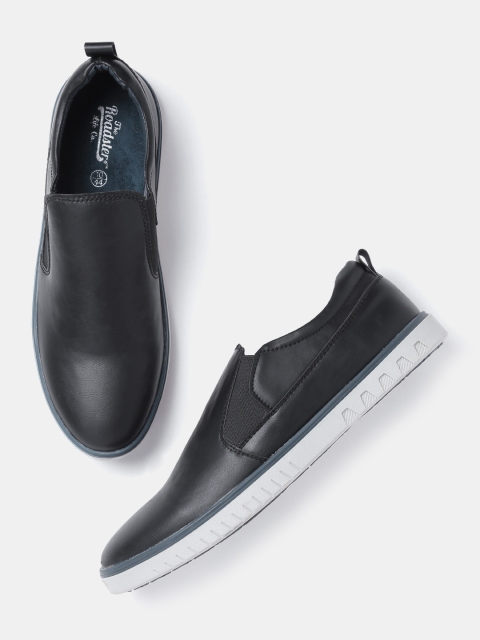 Roadster Men Black Slip-On Sneakers available at myntra for Rs.569