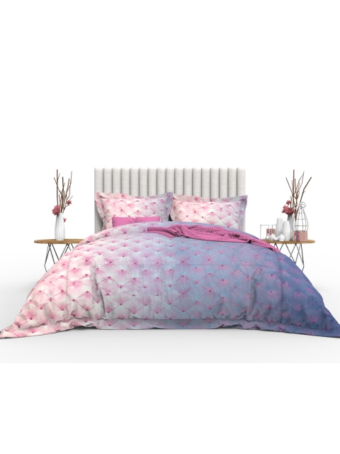

THE WHITE MOSS Printed 100% Cotton Satin 350 TC King Bedsheet with 2 Pillow Covers, Pink