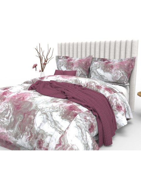 

THE WHITE MOSS Purple & White 350 TC King Bedsheet with 2 Pillow Covers