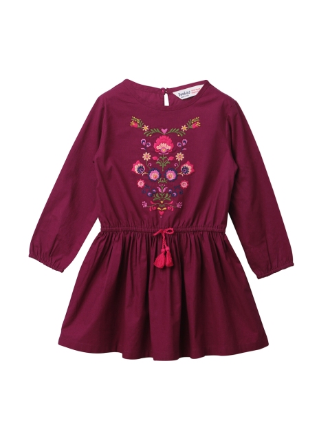 

Beebay Girls Burgundy Solid A-Line Dress