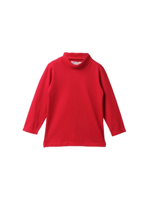 

Beebay Girls Red Solid High Neck T-shirt
