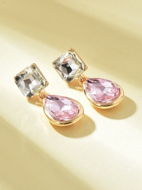 

HOT AND BOLD Women Gold-Toned & Silver-Toned Heart Shaped Studs Earrings