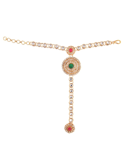 

Efulgenz Women White Crystals Antique Gold-Plated Ring Bracelet