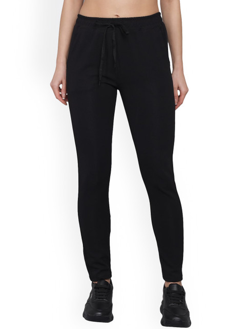 

Kushi Flyer Women Black Solid Track Pants