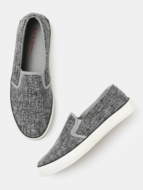 

Mast & Harbour Men Grey Slip-On Sneakers