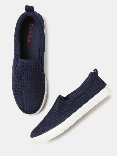 

Mast & Harbour Men Navy Blue Slip-On Sneakers