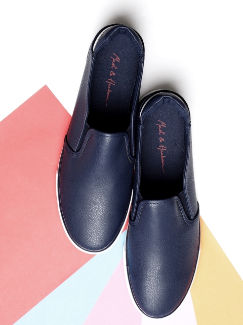 

Mast & Harbour Men Navy Blue Slip-On Sneakers
