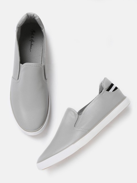 

Mast & Harbour Men Grey Slip-On Sneakers