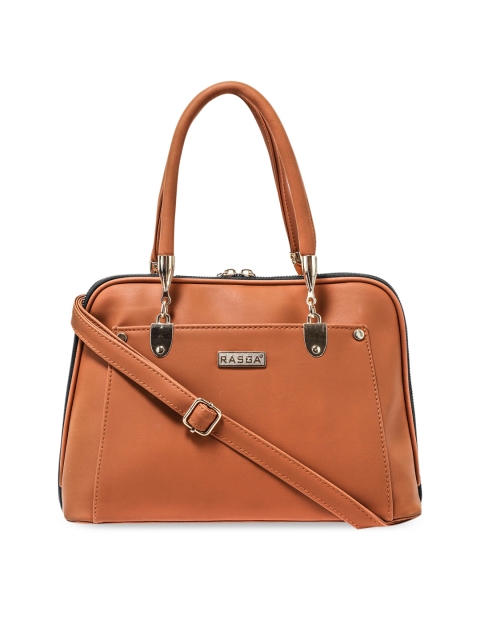 

RASGA Brown Structured Handheld Bag