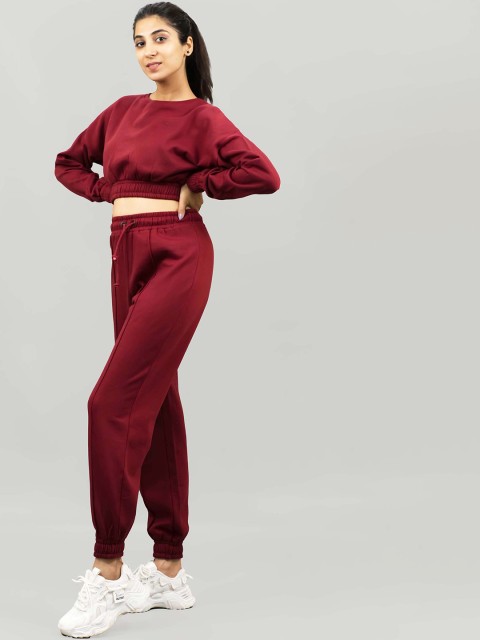

IMPERATIVE Women Maroon Solid Polycotton Tracksuits