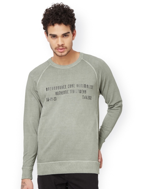 

Breakbounce Men Grey Printed Sweatshirt