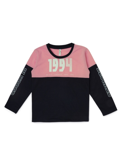 

earth conscious Boys Pink Colourblocked T-shirt