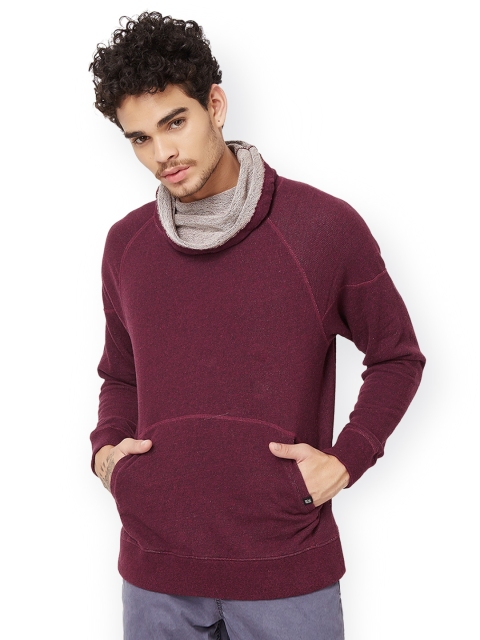 

Breakbounce Men Maroon Solid Sweatshirt