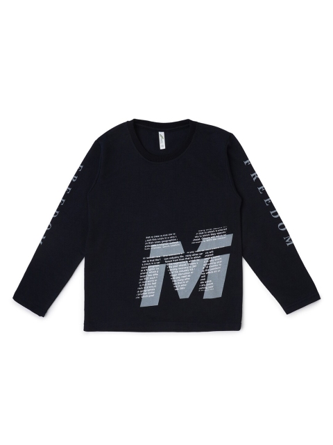 

earth conscious Boys Navy Blue Printed T-shirt