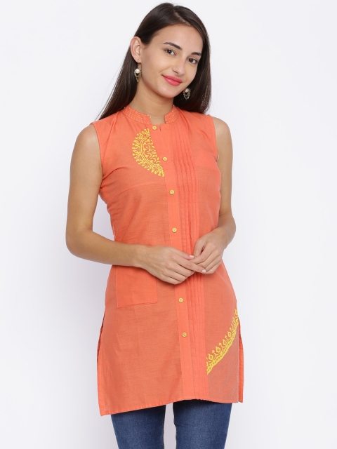 

Soch Rust Orange Printed Kurti