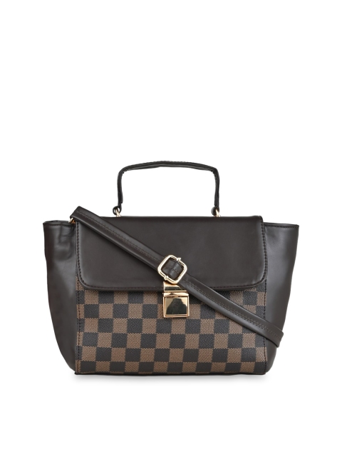 

Rocia Brown Women Printed PU Structured Satchel with Quilted