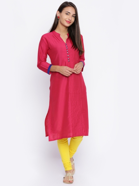 

Soch Women Pink Solid Straight Kurta