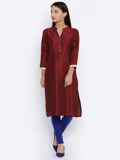 

Soch Women Maroon Solid A-Line Kurta