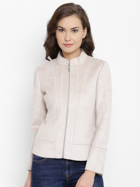 

Fort Collins Women Beige Self-Design Tailored Jacket